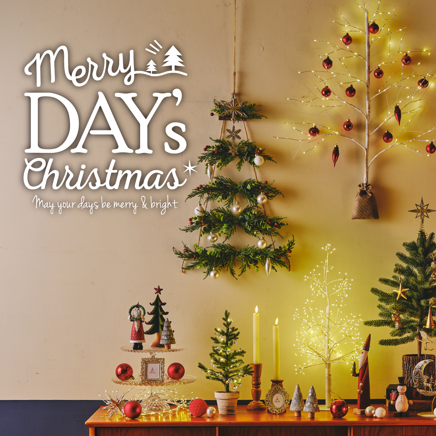 「Merry DAY’s Christmas」①(壁掛けバーチツリー) 