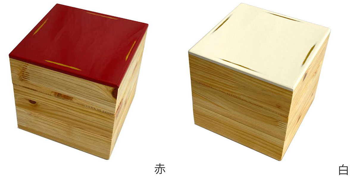 吉野檜 三段重箱 変根来