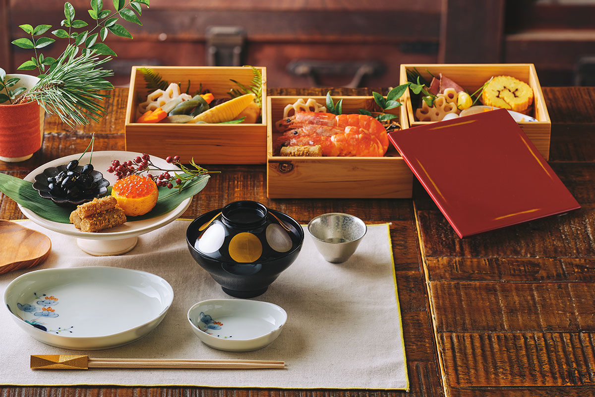 吉野檜 三段重箱 変根来